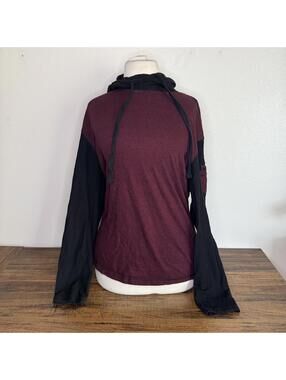 Distortion Riot Burgundy and Black Hoodie Size Large